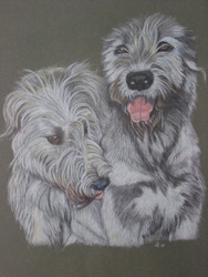 Wolfhounds (colored pencil)